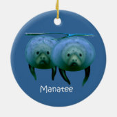 Manatee kerstversier keramisch ornament (Achterkant)