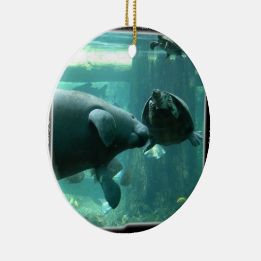 Manatee kerstversier keramisch ornament (Rechts)