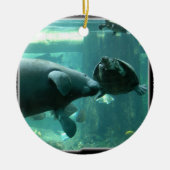 Manatee kerstversier keramisch ornament (Voorkant)