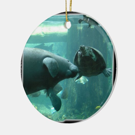 Manatee kerstversier keramisch ornament (Links)