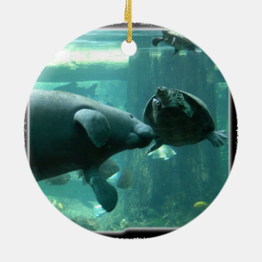 Manatee kerstversier keramisch ornament (Achterkant)