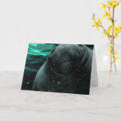 Manatee Kiss Kaart (Gele Bloem)