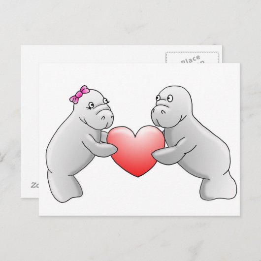Manatee love briefkaart (Voorkant / Achterkant)