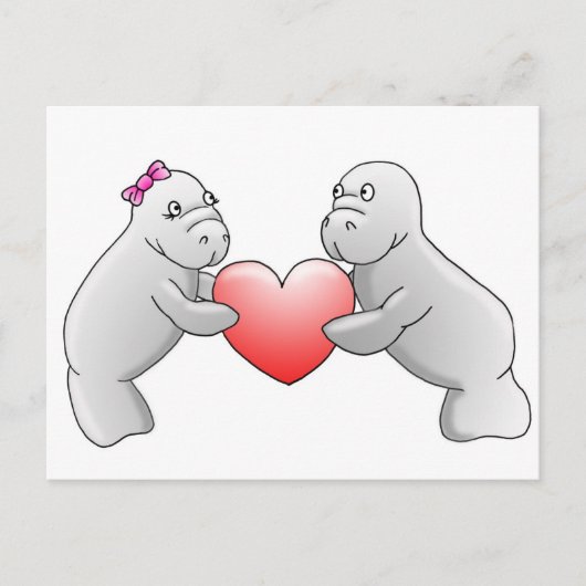 Manatee love briefkaart (Voorkant)
