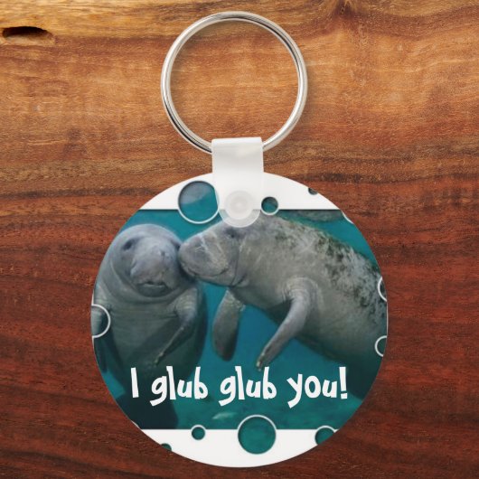 Manatee Love Valentijnsdag Sleutelhanger (Voorkant)