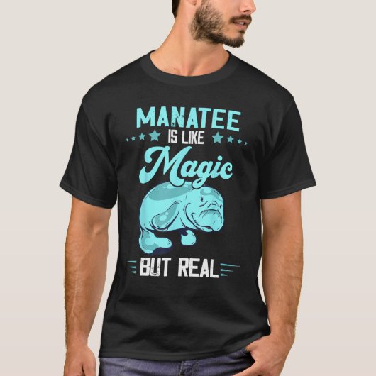 Manatee Magic But Real Chubby Manatee  Aquatic Ani T-shirt (Voorkant)