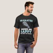 Manatee Makes Me Happy  Sea Animal  Kid T-shirt (Voorkant volledig)