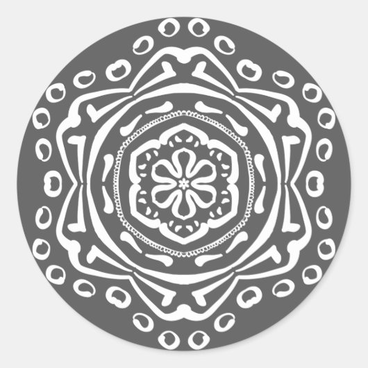 Manatee Mandala Ronde Sticker (Voorkant)
