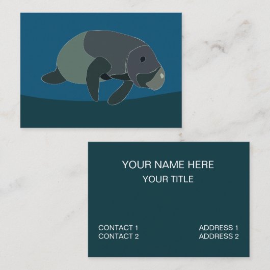 Manatee Mariene Wilde Dieren  Visitekaartje (Voorkant / Achterkant)