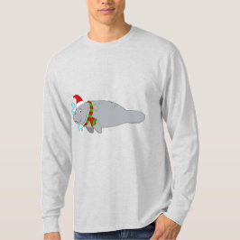 Manatee met kerstmuts en sjaal t-shirt