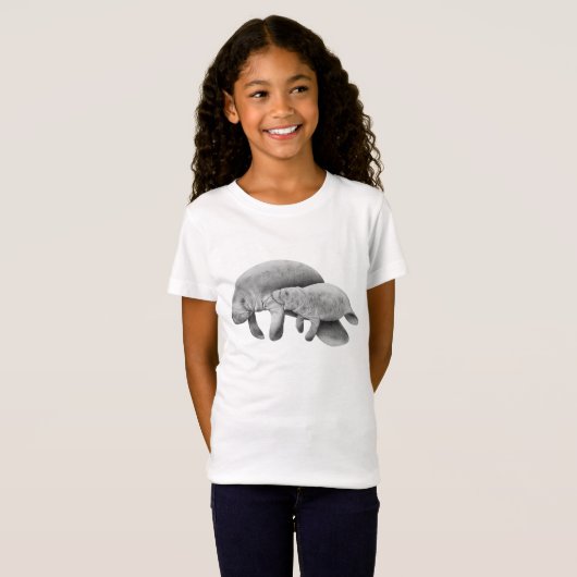 Manatee Moeder en Calf T-shirt (Voorkant volledig)