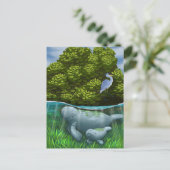 Manatee moeder en kalf briefkaart (Staand voorkant)