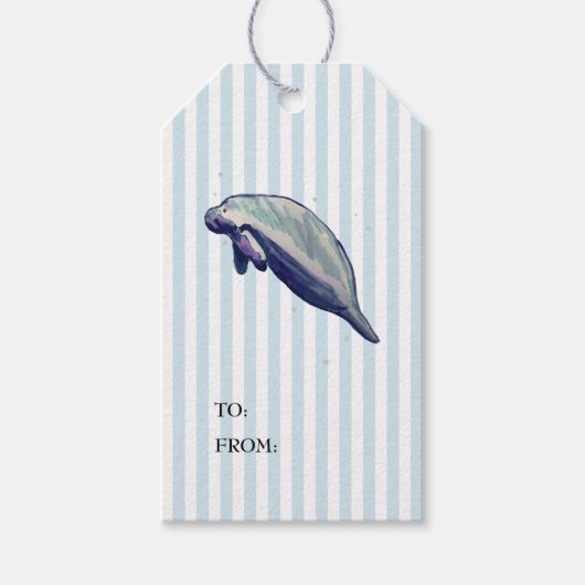 Manatee Nautical Shiplap Rustic Gift Label Cadeaulabel (Voorkant)