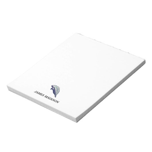 Manatee nautisch monogram notitieblok (Linkerzijde)