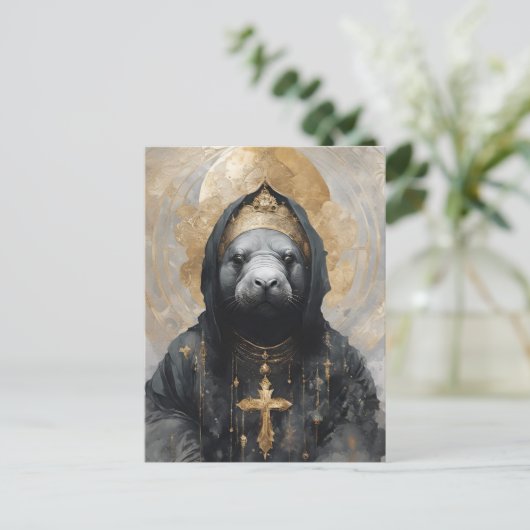 Manatee Nun Briefkaart (Staand voorkant)