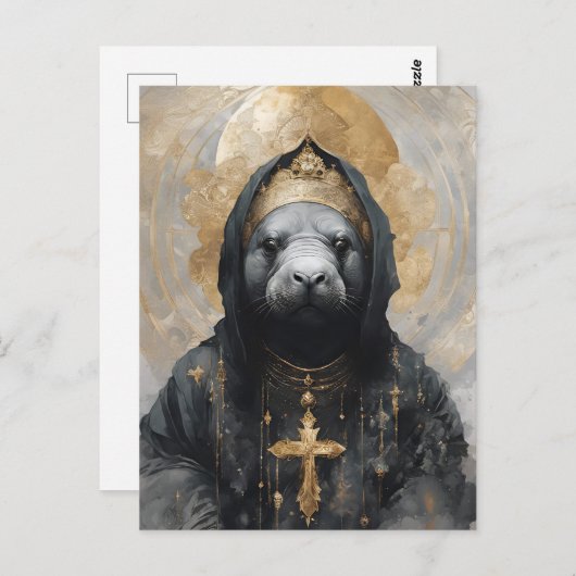 Manatee Nun Briefkaart (Voorkant / Achterkant)