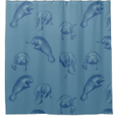 Manatee Ocean blue douchegordijn (Voorkant)