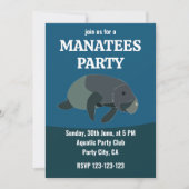 Manatee onder het Zee Verjaardagsfeestje Manatee Kaart (Voorkant)