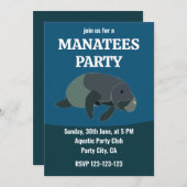 Manatee onder het Zee Verjaardagsfeestje Manatee Kaart (Voorkant / Achterkant)