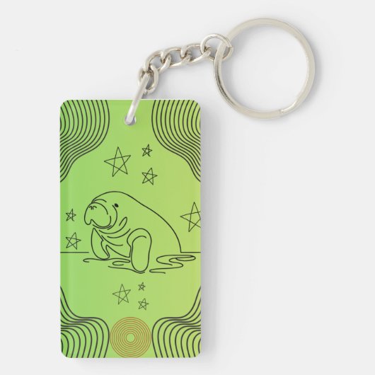 Manatee ontwerp op sleutelhanger (achterkant)