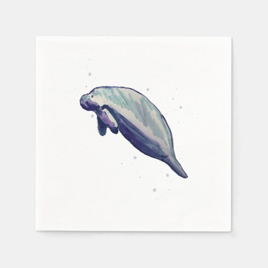Manatee Painting Splashing Servet (Voorkant)