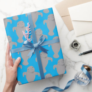 Manatee Pattern Animal Cadeaupapier