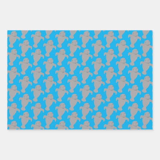 Manatee Pattern Animal Inpakpapier Vel (Voorkant 2)