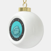 Manatee Porthole Keramische Bal Ornament (Rechts)