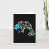 Manatee Puzzle Autisme Bewustzijn Autistische Vrou Kaart (Voorkant)