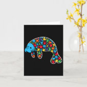 Manatee Puzzle Autisme Bewustzijn Autistische Vrou Kaart (Gele Bloem)