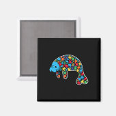 Manatee Puzzle Autisme Bewustzijn Autistische Vrou Magneet (Voorkant / Achterkant)