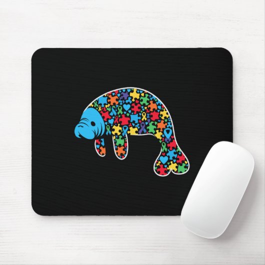 Manatee Puzzle Autisme Bewustzijn Autistische Vrou Muismat (Met muis)