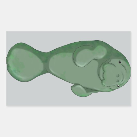 Manatee Rechthoekige Sticker (Voorkant)