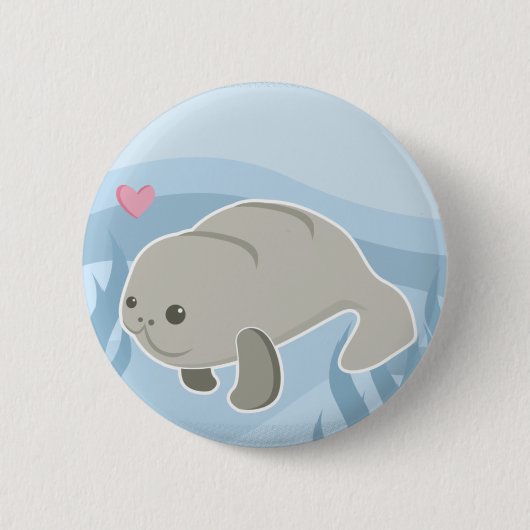 manatee ronde button 5,7 cm (Voorkant)