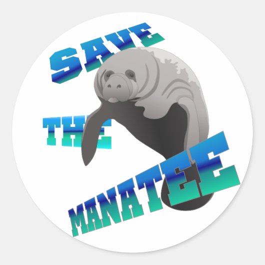 Manatee Ronde Sticker (Voorkant)