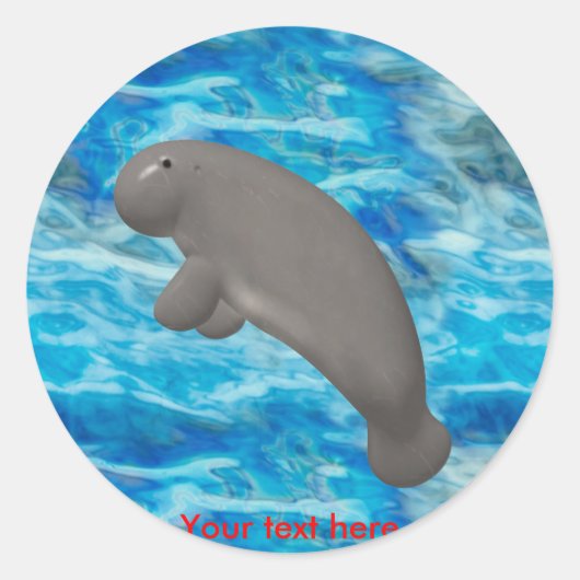 Manatee Ronde Sticker (Voorkant)