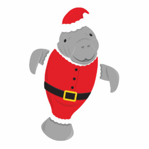 Manatee Santa Animal kerstversiering Fotobeeldje Ornament