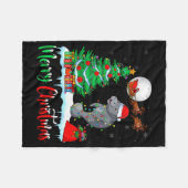 Manatee Santa Hat Xmas Tree Merry Christmas Manate Fleece Deken (Voorkant (Horizontaal))