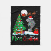 Manatee Santa Hat Xmas Tree Merry Christmas Manate Fleece Deken (Voorkant)