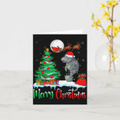 Manatee Santa Hat Xmas Tree Merry Christmas Manate Kaart (Gele Bloem)