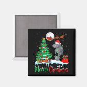 Manatee Santa Hat Xmas Tree Merry Christmas Manate Magneet (Voorkant / Achterkant)