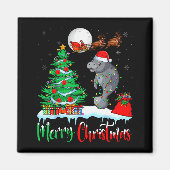 Manatee Santa Hat Xmas Tree Merry Christmas Manate Magneet (Voorkant)
