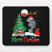 Manatee Santa Hat Xmas Tree Merry Christmas Manate Muismat (Voorkant)