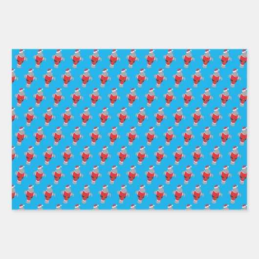 Manatee Santa Outfit Animal Novelty Kerstmis Inpakpapier Vel (Voorkant)