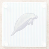 Manatee Schilderen Strand Decor Glas Onderzetter (Achterkant)