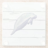 Manatee Schilderen Strand Decor Glas Onderzetter (Achterkant)