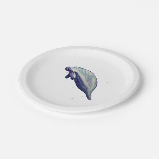 Manatee schilderij Splashing papier Bord (Gekanteld)