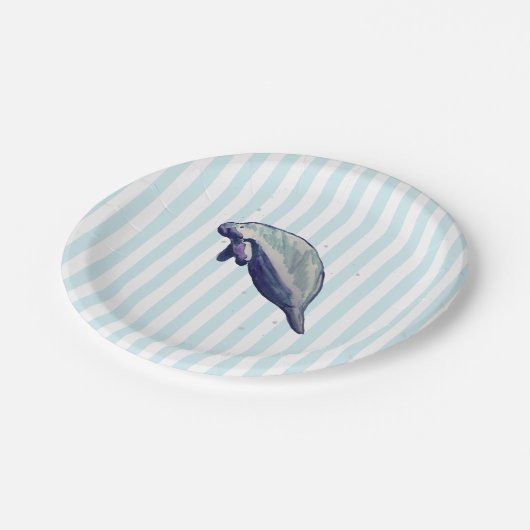 Manatee schilderij Splashing papier Bord (Gekanteld)