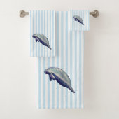 Manatee schilderij Waterverf blauw badhanddoek set Bad Handdoek (Insitu)