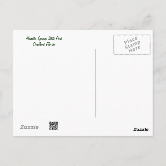 Manatee Springs Fl Briefkaart (Achterkant)